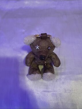 Coach Brown Teddy Bear Keychain with Star